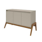 Bahut Mid-Century Modern 48.50 avec pieds en bois massif - Grège