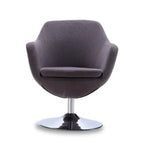 Fauteuil pivotant Caisson en sergé, chrome poli