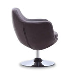 Fauteuil pivotant Caisson en sergé, chrome poli