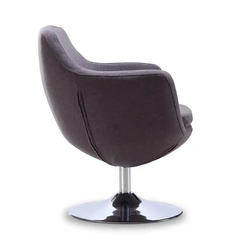 Fauteuil pivotant Caisson en sergé, chrome poli