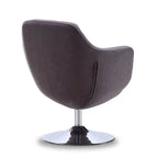 Fauteuil pivotant Caisson en sergé, chrome poli