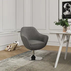 Fauteuil pivotant Caisson en sergé, chrome poli