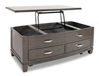 Downtown 48 Modern Lift Top Coffee Table with Storage and Casters - Grey Brown Wood