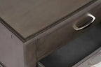 Table basse relevable moderne de 48 po avec rangement et roulettes - Bois gris brun