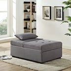 Fauteuil convertible en tissu de 43,75 po avec coussins capitonnés