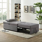 Fauteuil convertible en tissu de 43,75 po avec coussins capitonnés