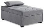 Fauteuil convertible en tissu de 43,75 po avec coussins capitonnés