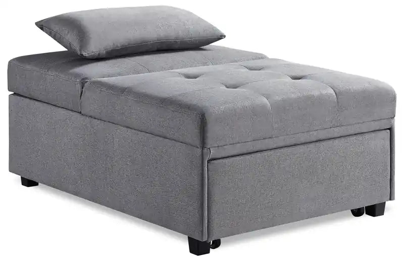 Fauteuil convertible en tissu de 43,75 po avec coussins capitonnés