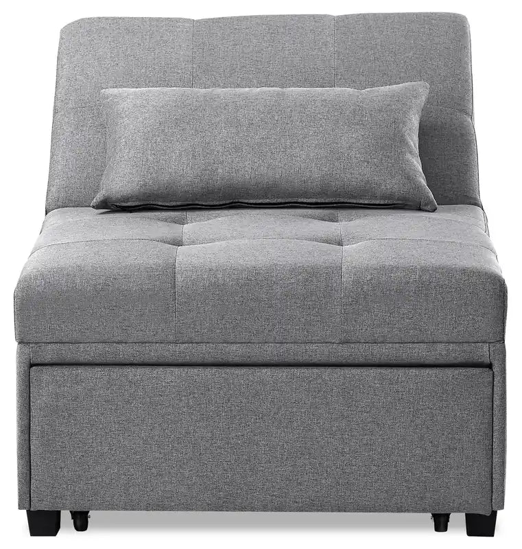 Fauteuil convertible en tissu de 43,75 po avec coussins capitonnés