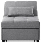 Fauteuil convertible en tissu de 43,75 po avec coussins capitonnés