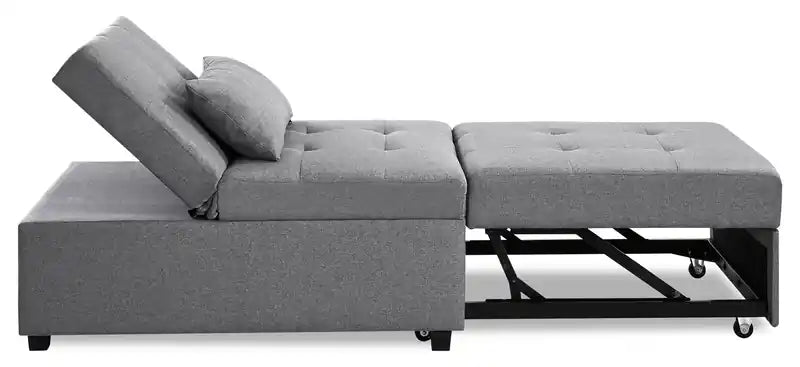 Fauteuil convertible en tissu de 43,75 po avec coussins capitonnés