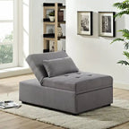 Fauteuil convertible en tissu de 43,75 po avec coussins capitonnés