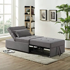 Fauteuil convertible en tissu de 43,75 po avec coussins capitonnés