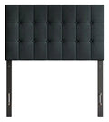 Ellis Upholstered Headboard in Charcoal Fabric, Button Tufted - Twin Size