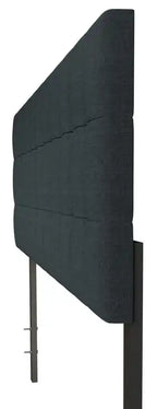 Tête de lit capitonnée Ellis en tissu anthracite, avec boutons, taille simple