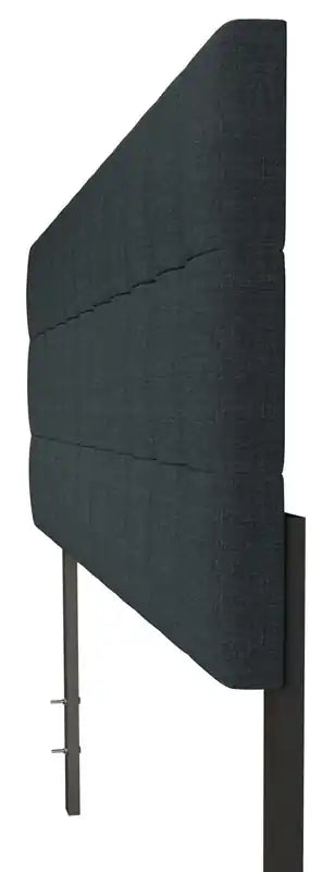 Tête de lit capitonnée Ellis en tissu anthracite, avec boutons, taille simple
