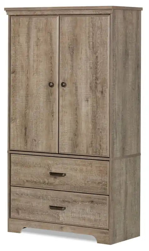 Holt Bedroom 2-Drawer Chest with Storage Cabinet, 33.75W x 63.5H, Made in Canada