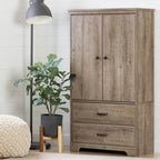 Commode 2 tiroirs avec armoire de rangement, 33.75 po L x 63.5 po H, fabriquée au Canada