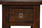 16 Table d'appoint rustique avec rangement et étagère - Bois marron foncé