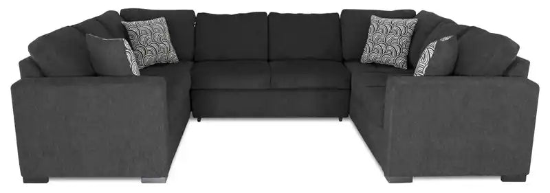 Canapé sectionnel 3 places en tissu chenille fabriqué au Canada - Gris poivré