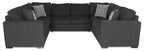 Canapé sectionnel 3 places en tissu chenille fabriqué au Canada - Gris poivré