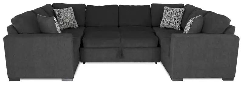 Canapé sectionnel 3 places en tissu chenille fabriqué au Canada - Gris poivré