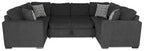 Canapé sectionnel 3 places en tissu chenille fabriqué au Canada - Gris poivré