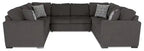 Canapé sectionnel 3 places en tissu chenille fabriqué au Canada - Gris poivré