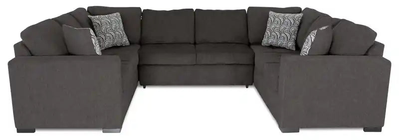 Canapé sectionnel 3 places en tissu chenille fabriqué au Canada - Gris poivré