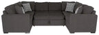Canapé sectionnel 3 places en tissu chenille fabriqué au Canada - Gris poivré