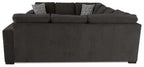 Canapé sectionnel 3 places en tissu chenille fabriqué au Canada - Gris poivré