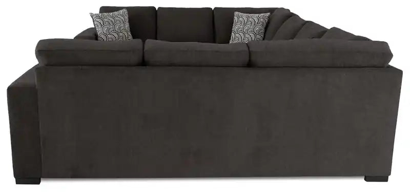 Canapé sectionnel 3 places en tissu chenille fabriqué au Canada - Gris poivré
