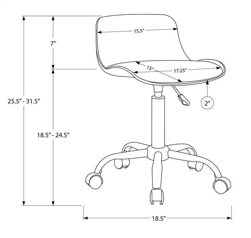 18.5 Chaise de bureau compacte avec dossier bas