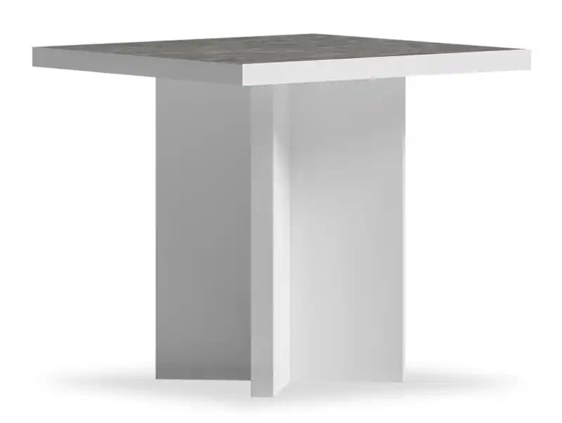 Marla 23.6 Modern End Table - White and Grey with Marble Look