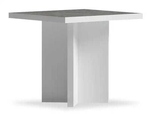 Marla 23.6 Modern End Table - White and Grey with Marble Look