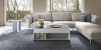 23.6 Table d'appoint moderne - Blanc et gris avec effet marbre