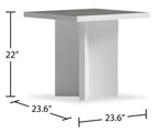 23.6 Table d'appoint moderne - Blanc et gris avec effet marbre