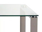 Table basse moderne 47 en verre - Argent avec pieds en métal
