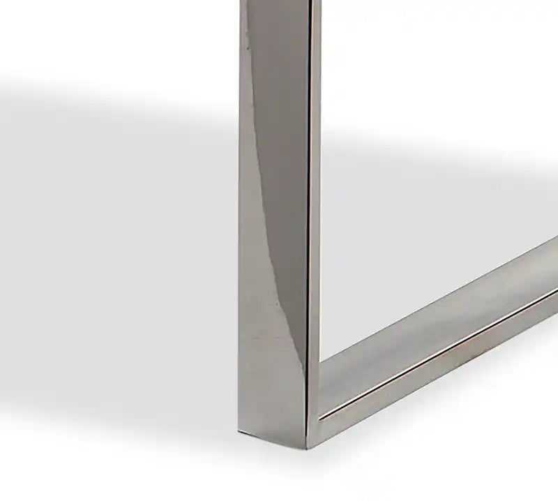 Table basse moderne 47 en verre - Argent avec pieds en métal