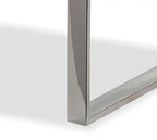 Table basse moderne 47 en verre - Argent avec pieds en métal