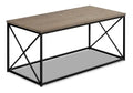 Millie 40.5 Modern Coffee Table - Taupe with Black Metal Base