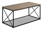 Millie 40.5 Modern Coffee Table - Taupe with Black Metal Base