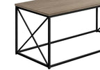 40.5 Table Basse Moderne - Taupe avec Base en Métal Noir