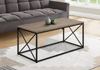 40.5 Table Basse Moderne - Taupe avec Base en Métal Noir