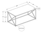 40.5 Table Basse Moderne - Taupe avec Base en Métal Noir