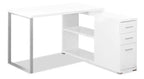 Milo 47.25 L-Shaped Adjustable Office Desk with 3-Drawers & Open Shelves