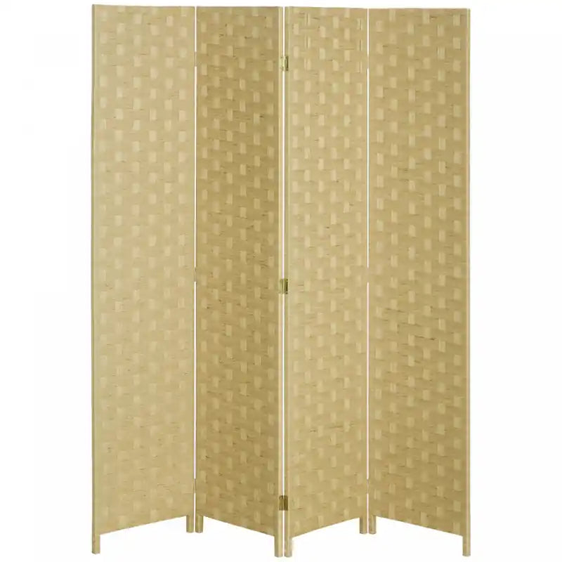 Homcom 4-panel Folding Divider Room, Wave Fiber Privacy Screen