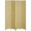 Homcom 4-panel Folding Divider Room, Wave Fiber Privacy Screen