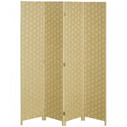 Homcom 4-panel Folding Divider Room, Wave Fiber Privacy Screen