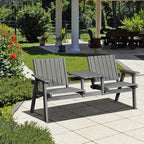 Banc de jardin 2 places avec table, en bois